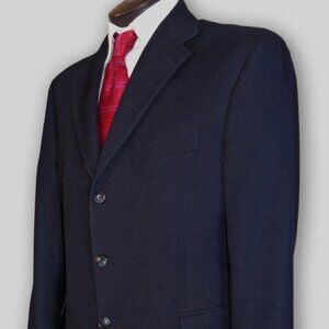 Arnold Brandt Men’s 100% Cashmere Navy Blue Sport Coat Blazer 42R Classic Fit